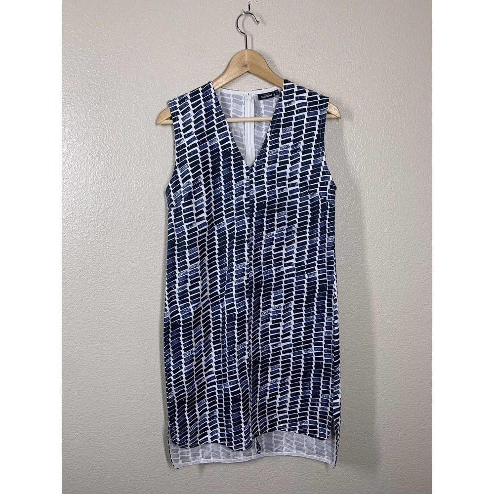Kate Spade Saturday Sleeveless Shift Dress Size Small S High Low Hem Blue